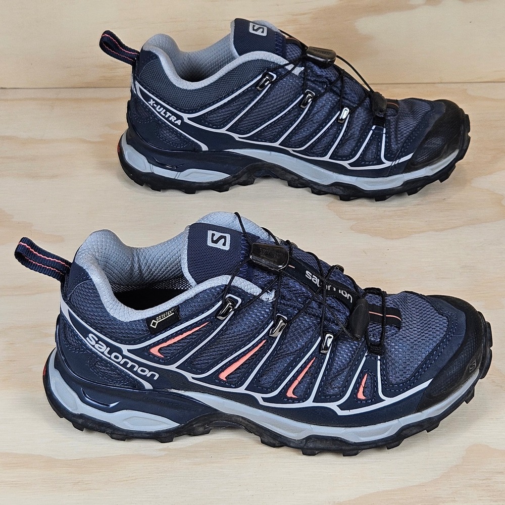 Salomon X-Ultra GTX 2 Women 6 Hiking Shoes Navy Grey Gore-Tex 371595